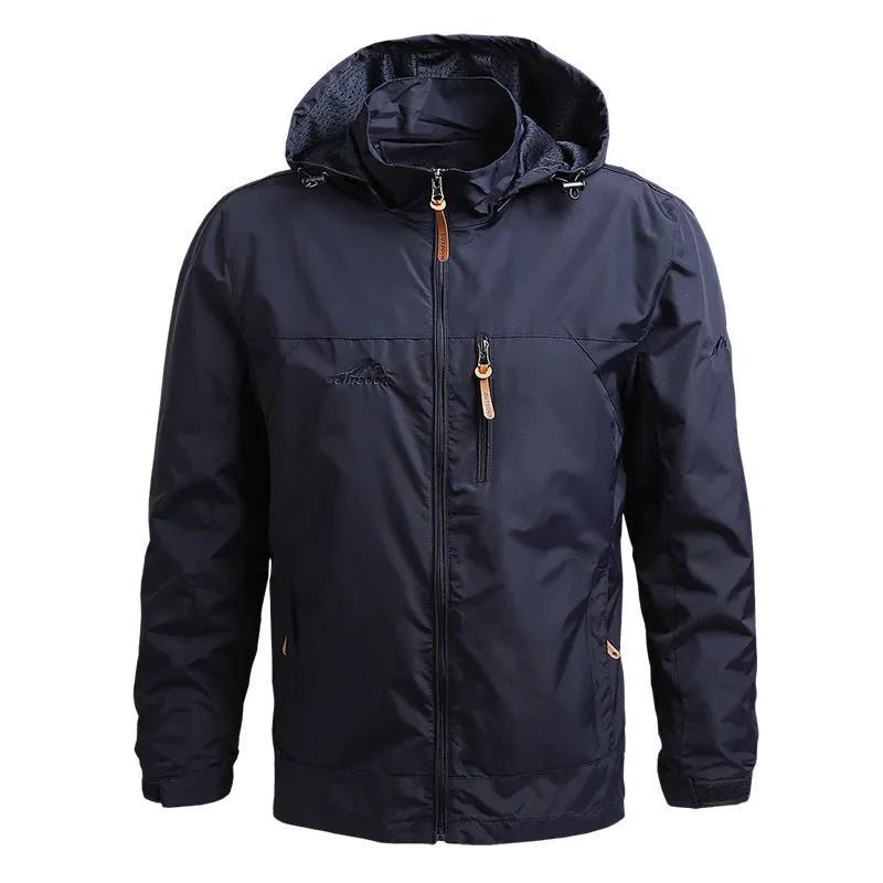 Men's Waterproof Rain Jacket with Hood – Zip Chest Pocket - We are MFEO