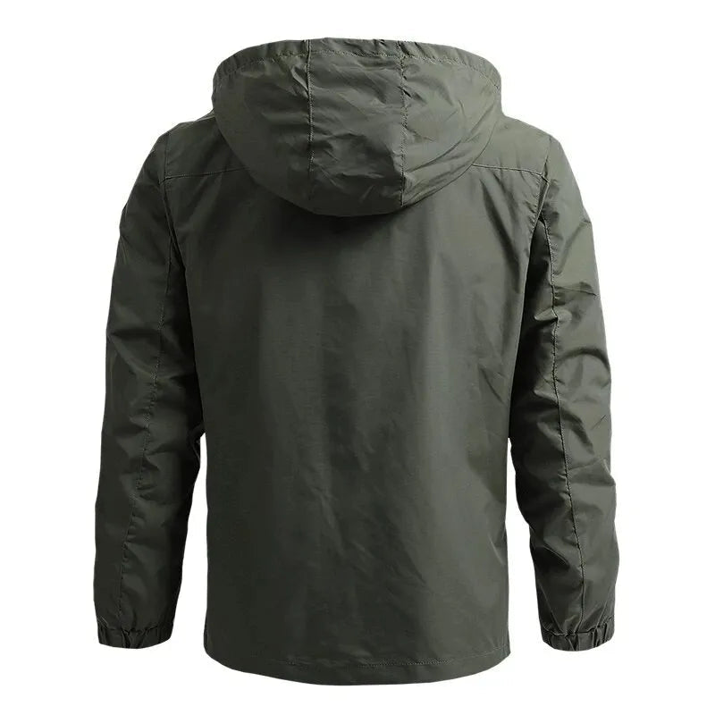 Men's Waterproof Rain Jacket with Hood – Zip Chest Pocket - We are MFEO