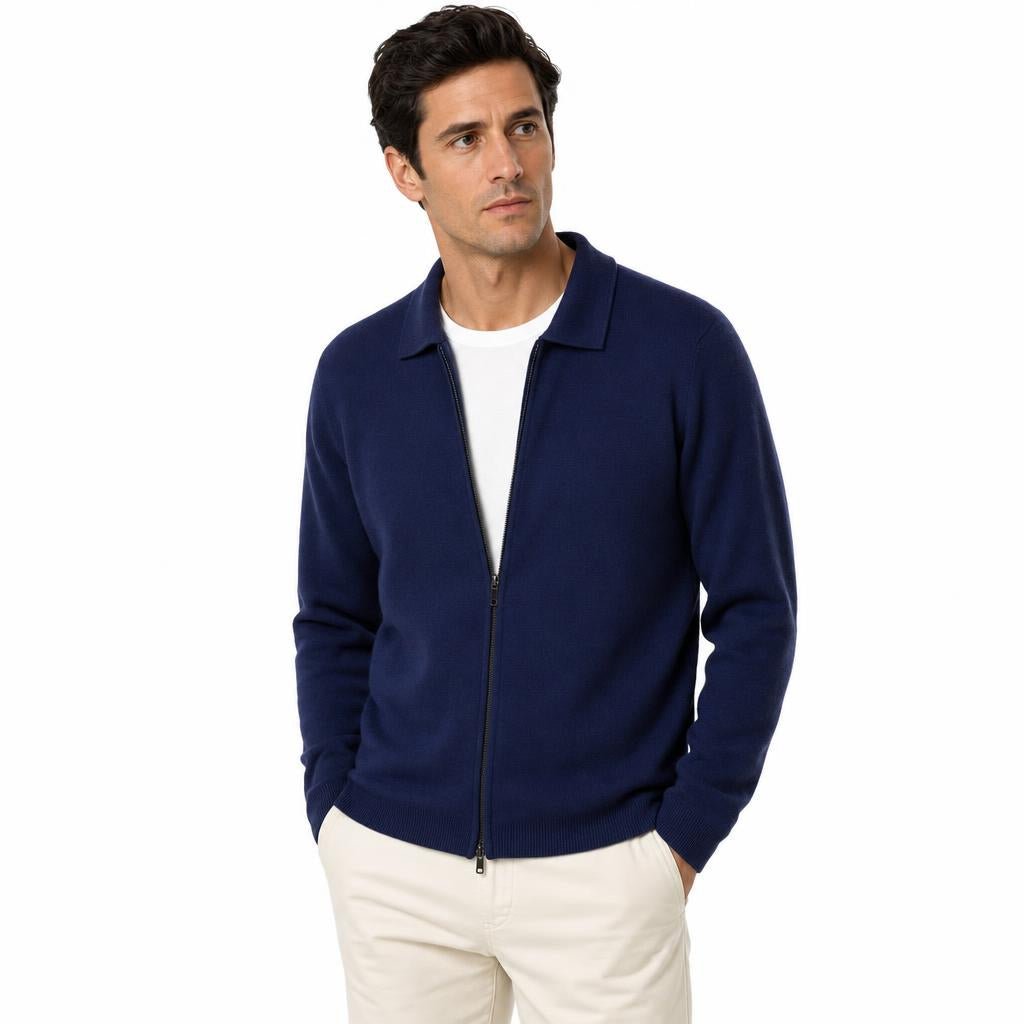 Men's Zip-Up Cardigan – Collared Style with Pockets - We are MFEO