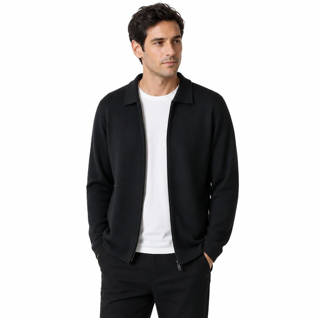 Men's Zip-Up Cardigan – Collared Style with Pockets - We are MFEO