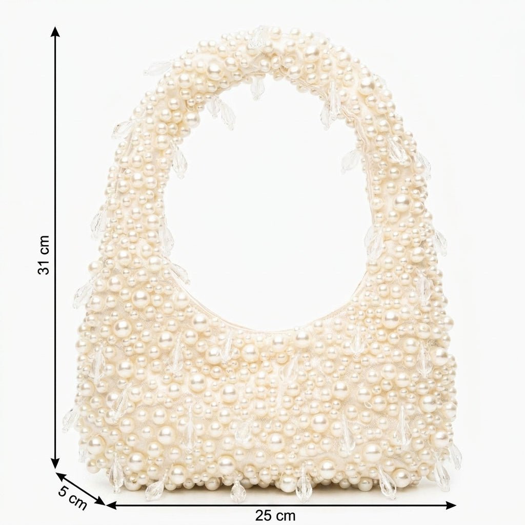 Mini Pearl Beaded Handbag – Structured Evening Bag for Formal Events - We are MFEO