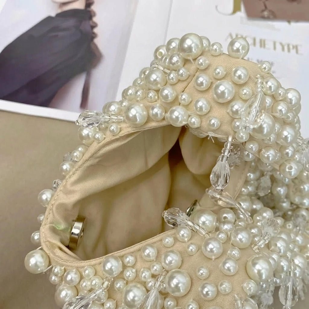 Mini Pearl Beaded Handbag – Structured Evening Bag for Formal Events - We are MFEO