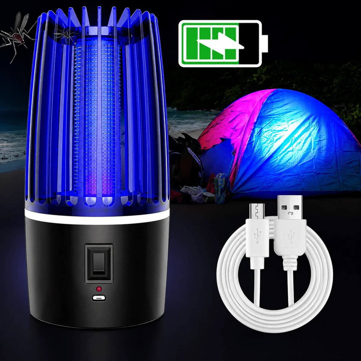 Mosquito Repellent with LED Lamp – Rechargeable, Chemical-Free Insect Trap for Indoor and Outdoor Use - We are MFEO