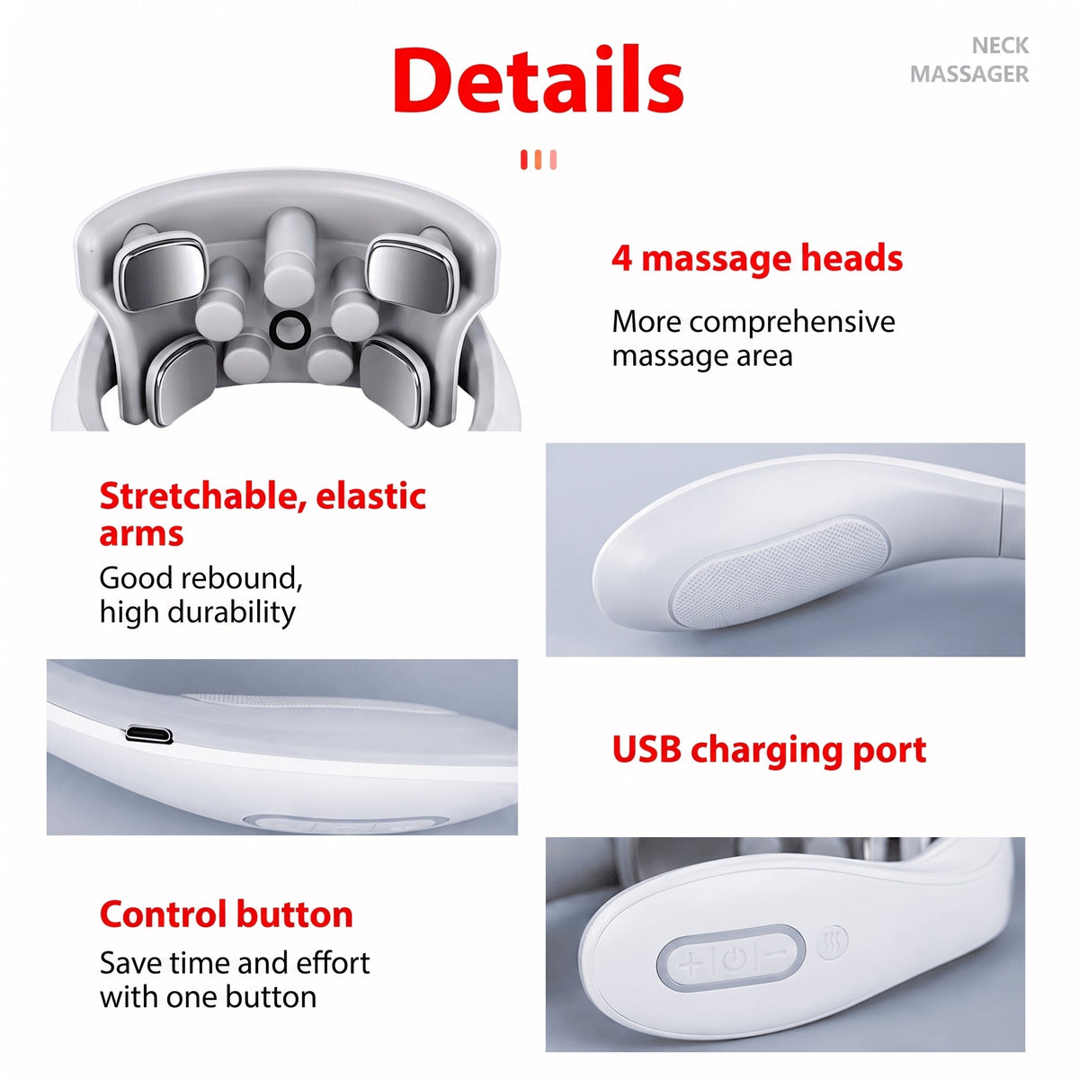 Neck and Shoulder Massager with Heat – Wireless 4D TENS for Muscle Relief and Relaxation - We are MFEO