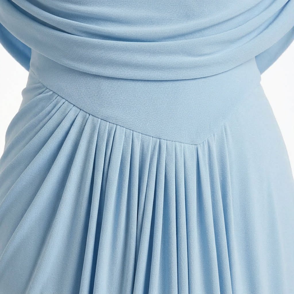 Off Shoulder Maxi Dress – Draped Waist Fit for Formal Events and Weddings - We are MFEO