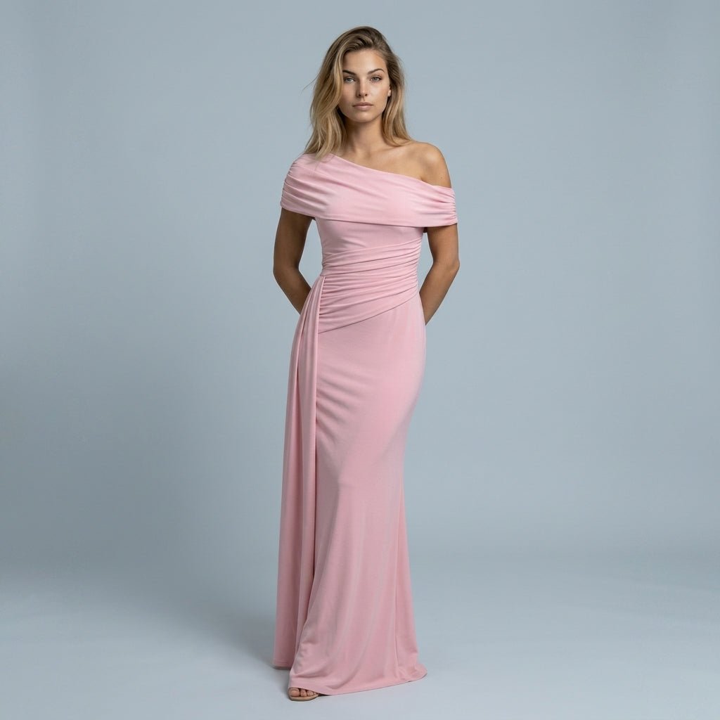Off Shoulder Maxi Dress – Ruched Waist for Formal Occasions and Special Events - We are MFEO