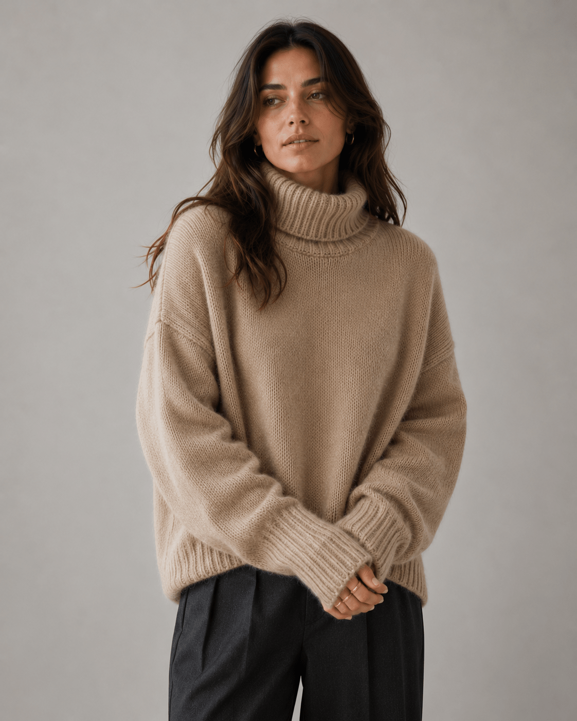 Oversized Turtleneck Sweater – 100% Cashmere for Autumn and Winter - We are MFEO