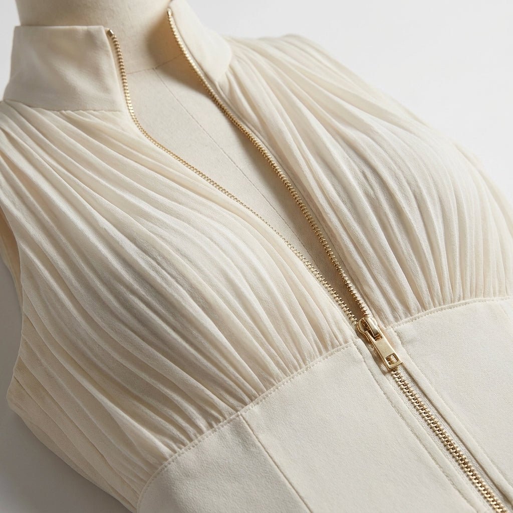 Pleated Jumpsuit with Deep V-Neck – Wide Leg Design for Formal Events - We are MFEO