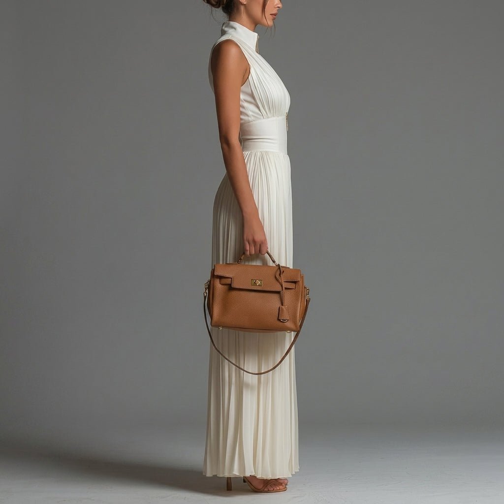 Pleated Jumpsuit with Deep V-Neck – Wide Leg Design for Formal Events - We are MFEO