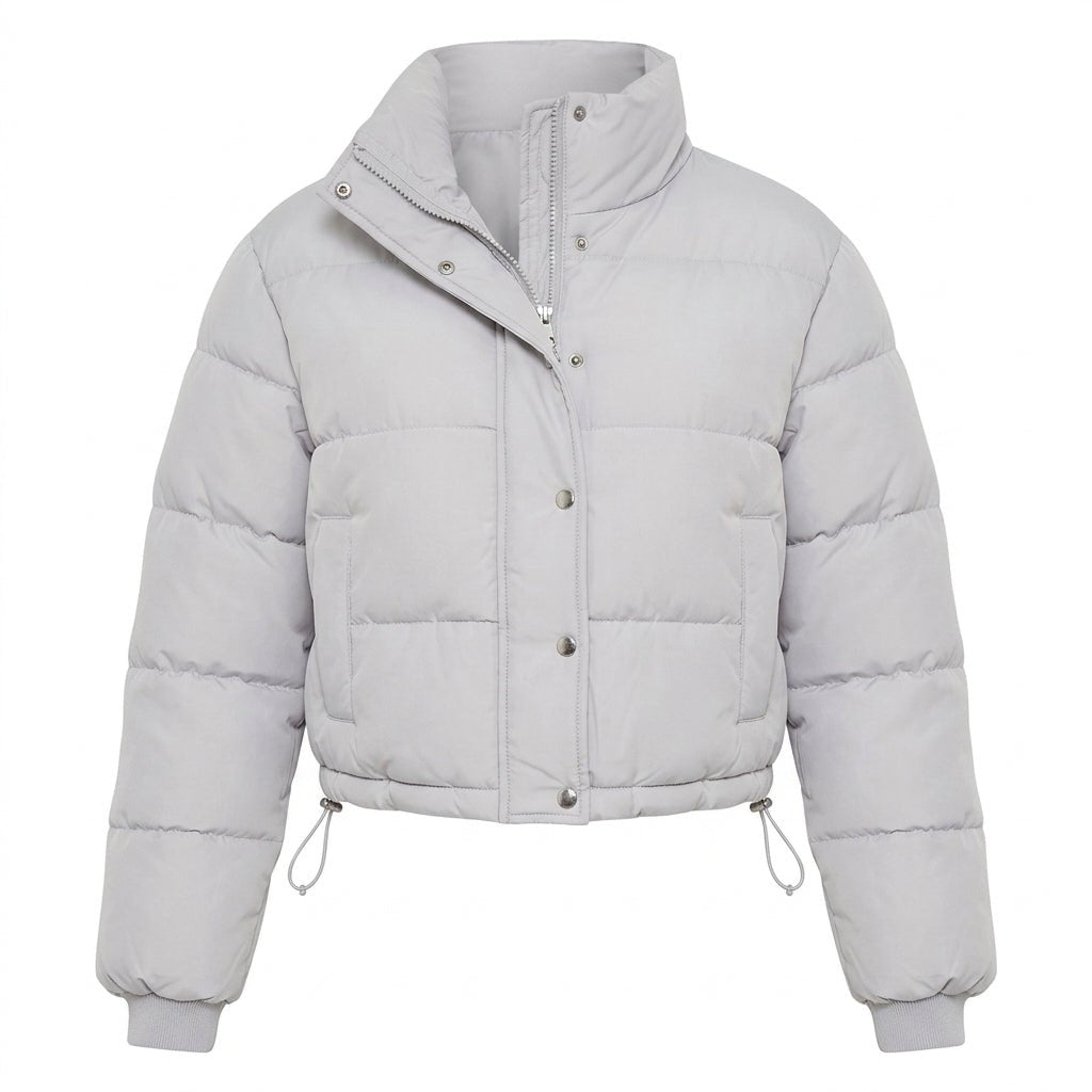 Puffer Jacket – Cropped Quilted Design with Adjustable Hem - We are MFEO
