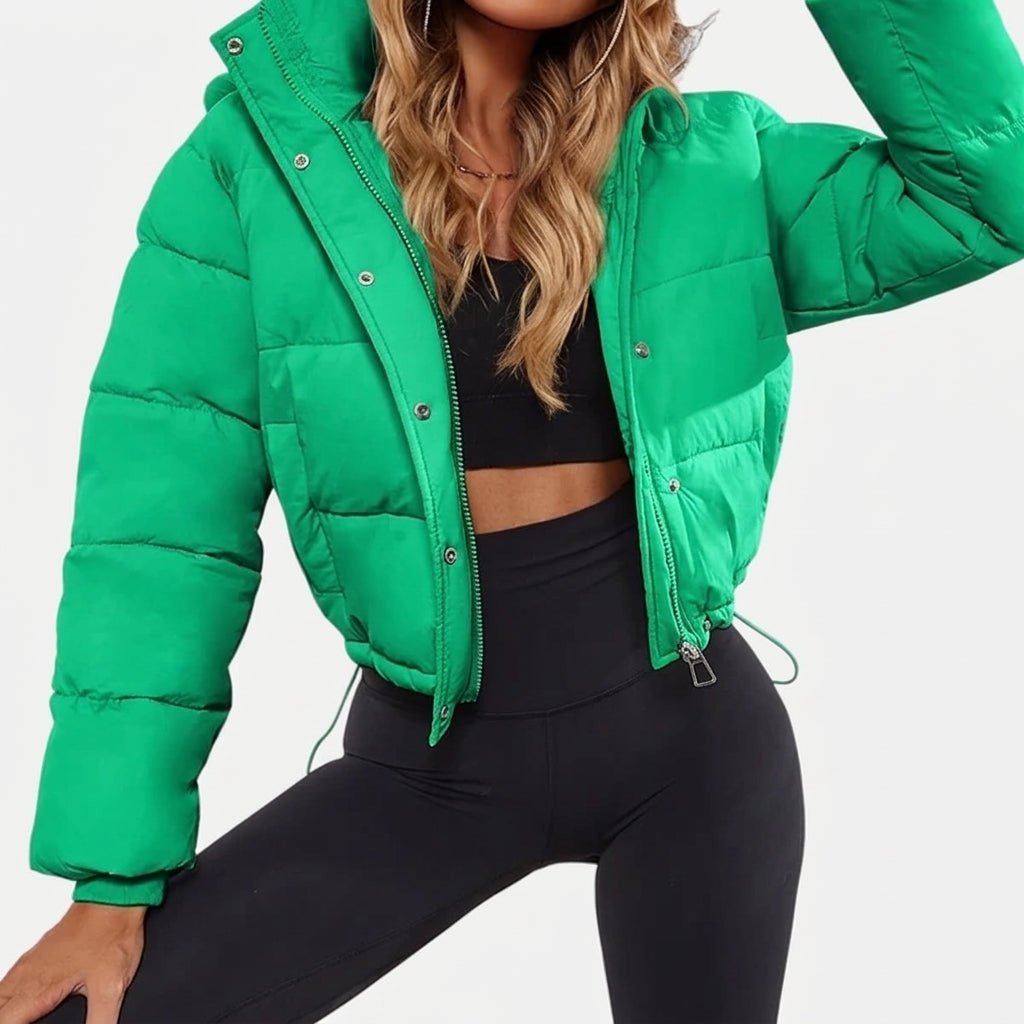 Puffer Jacket – Cropped Quilted Design with Adjustable Hem - We are MFEO