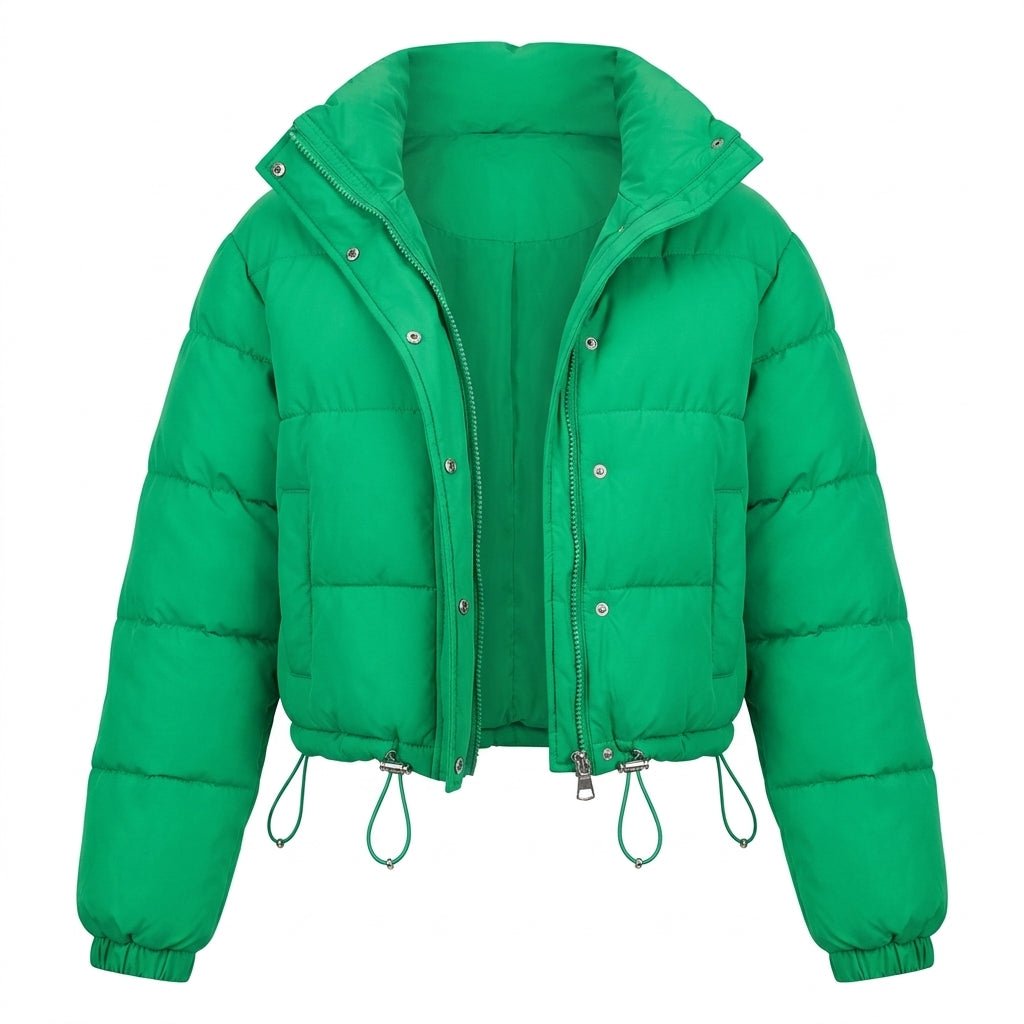 Puffer Jacket – Cropped Quilted Design with Adjustable Hem - We are MFEO