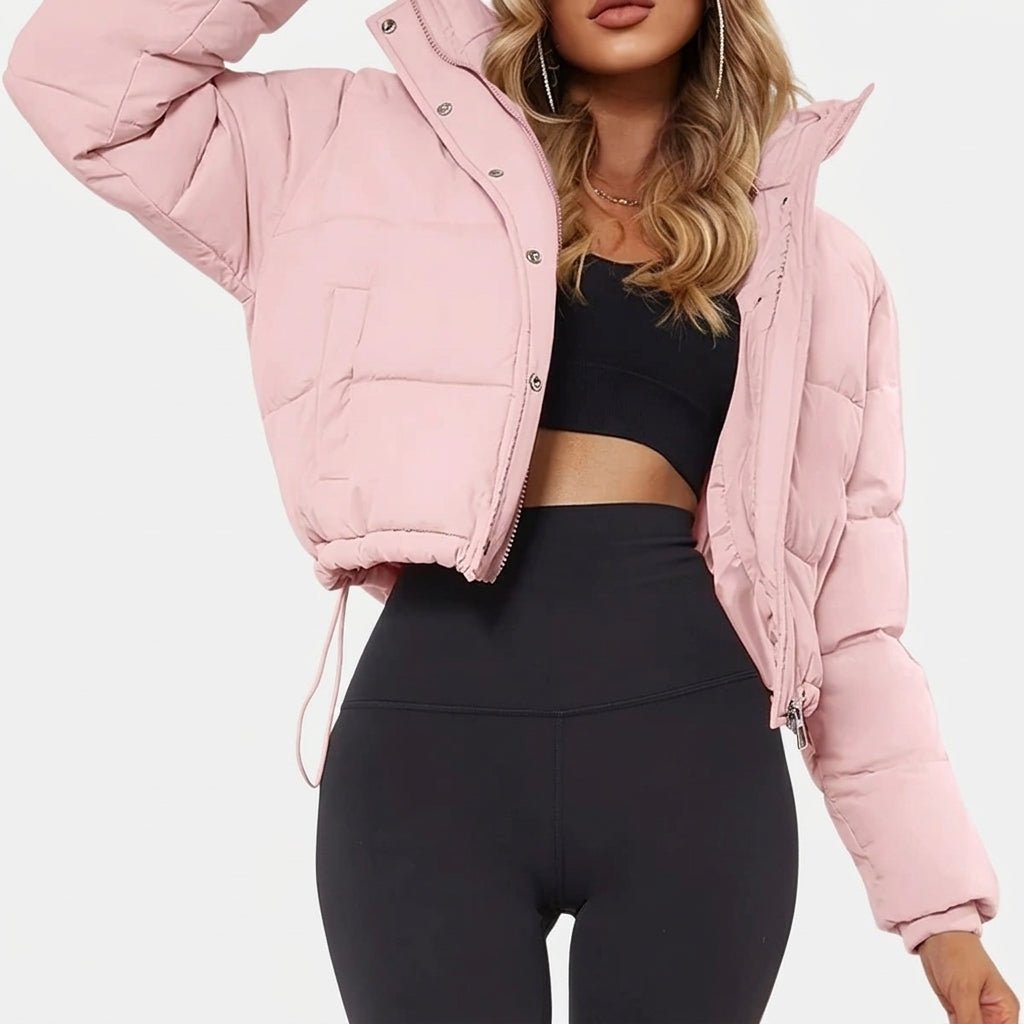 Puffer Jacket – Cropped Quilted Design with Adjustable Hem - We are MFEO