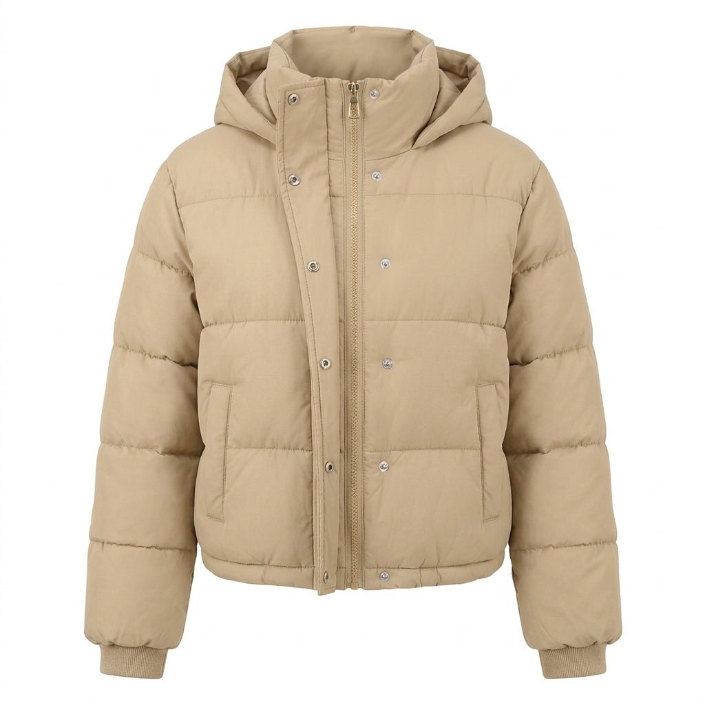 Puffer Jacket – Cropped Quilted Design with Adjustable Hem - We are MFEO