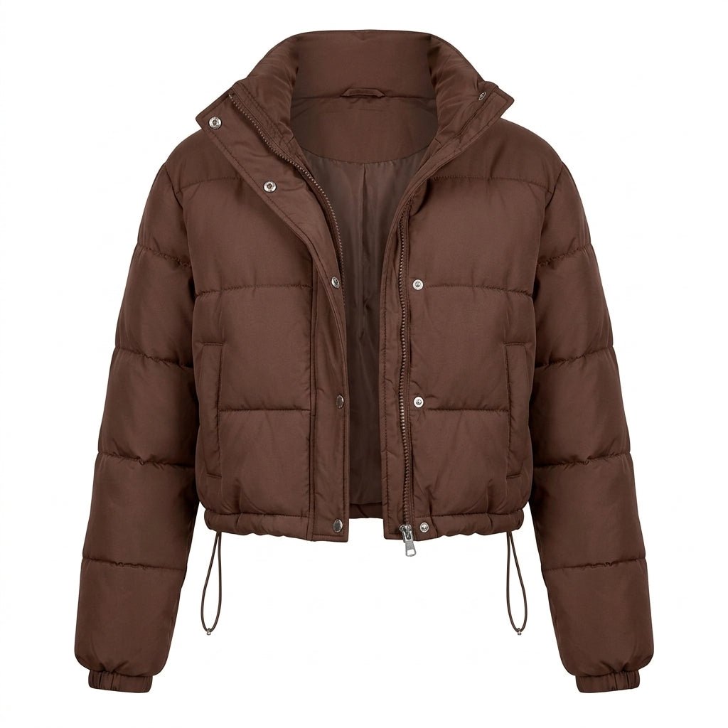 Puffer Jacket – Cropped Quilted Design with Adjustable Hem - We are MFEO