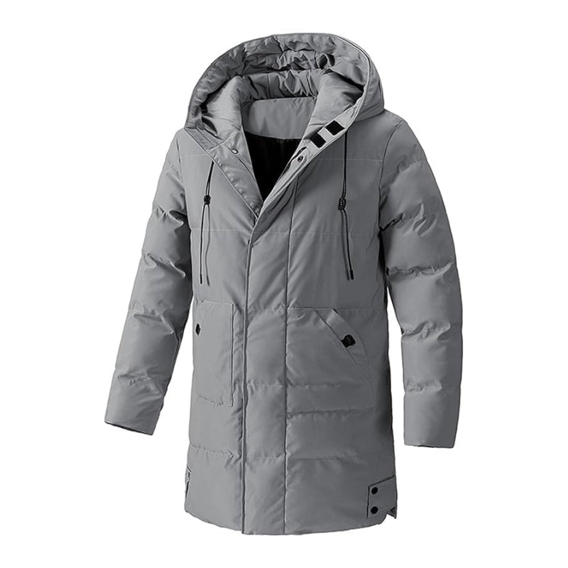 Puffer Jacket for Men - Long Quilted Hooded Coat with Multiple Pockets - We are MFEO
