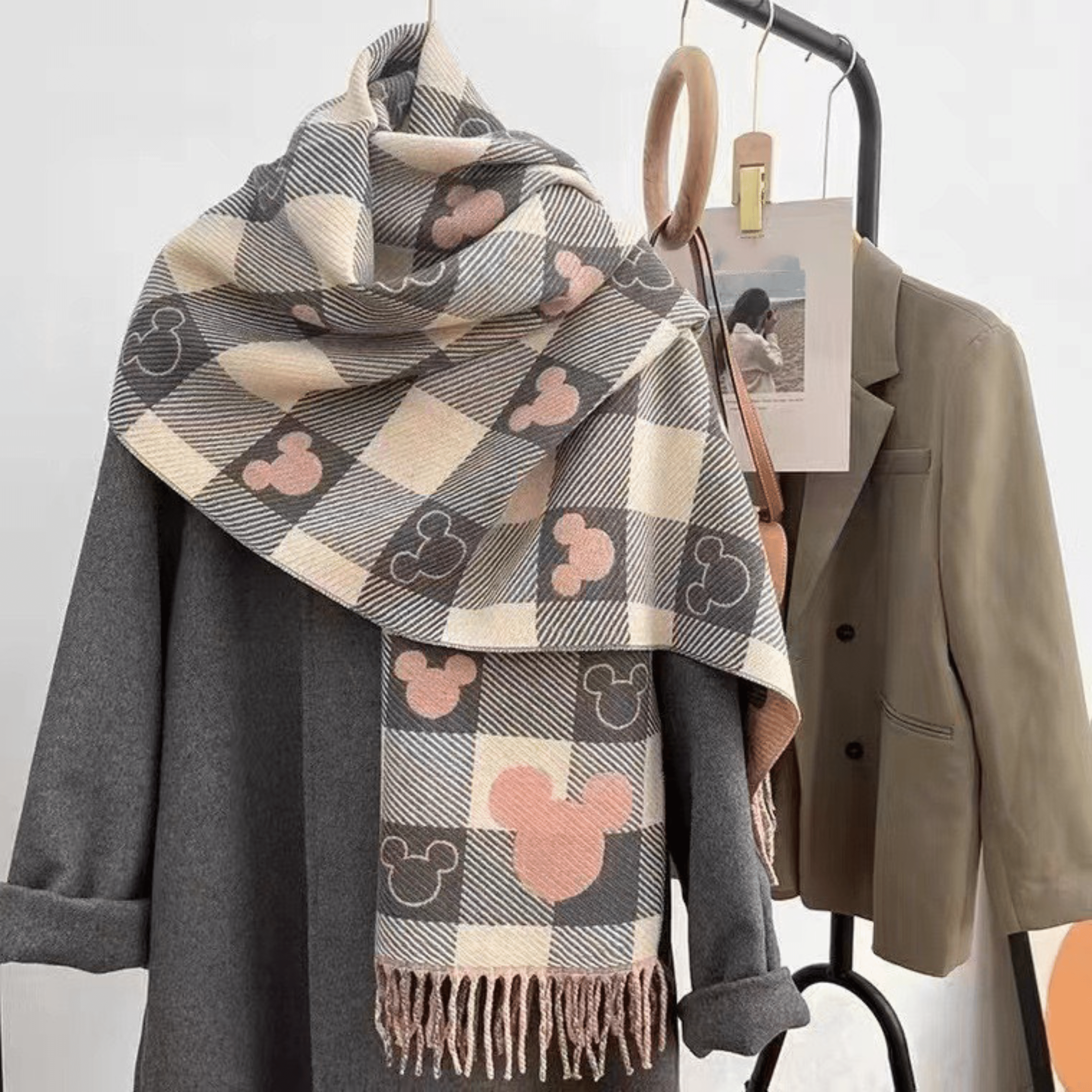 Reversible Plaid Scarf with Tassels - Cozy Double-Sided Accessory for Cold Weather - We are MFEO
