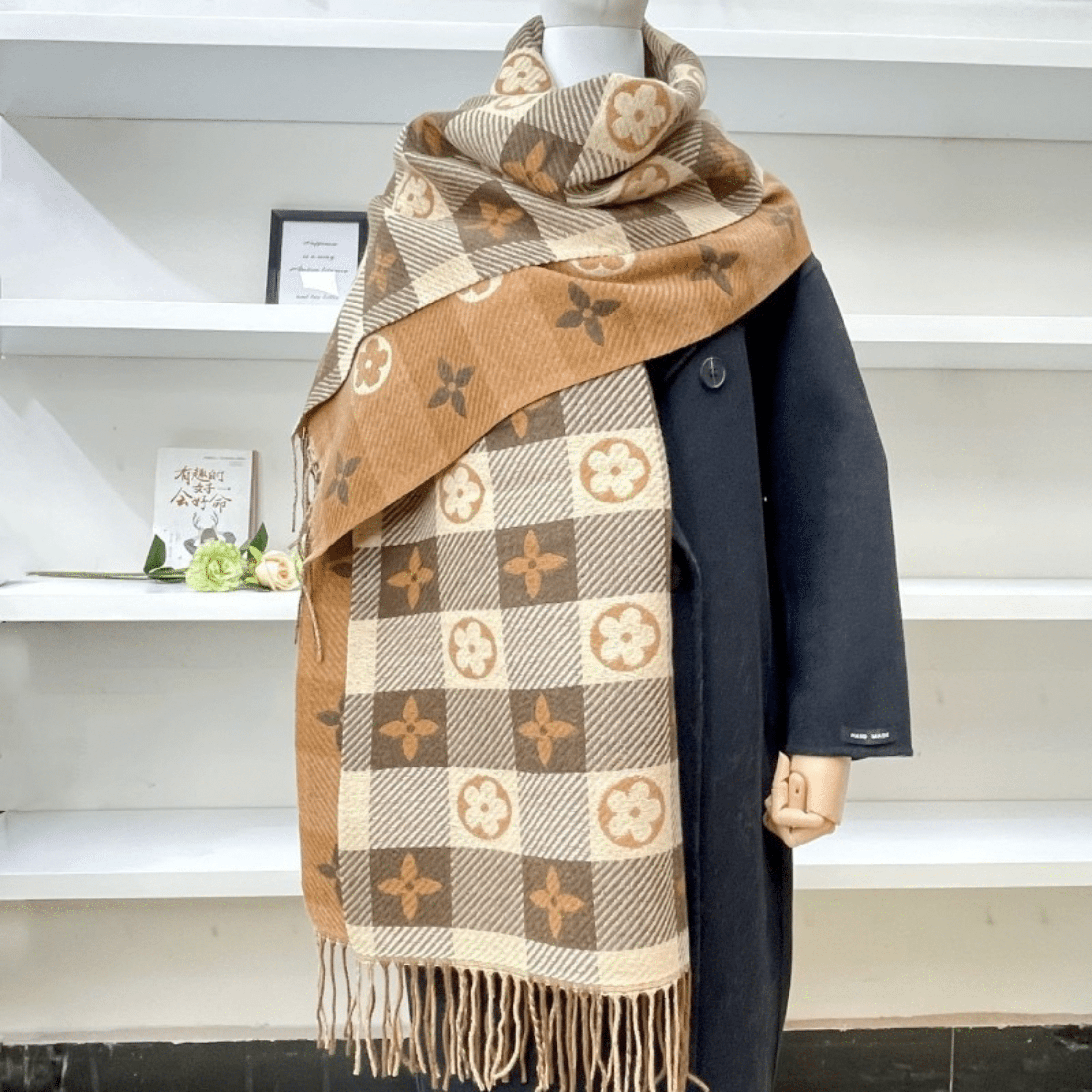 Reversible Plaid Scarf with Tassels - Cozy Double-Sided Accessory for Cold Weather - We are MFEO