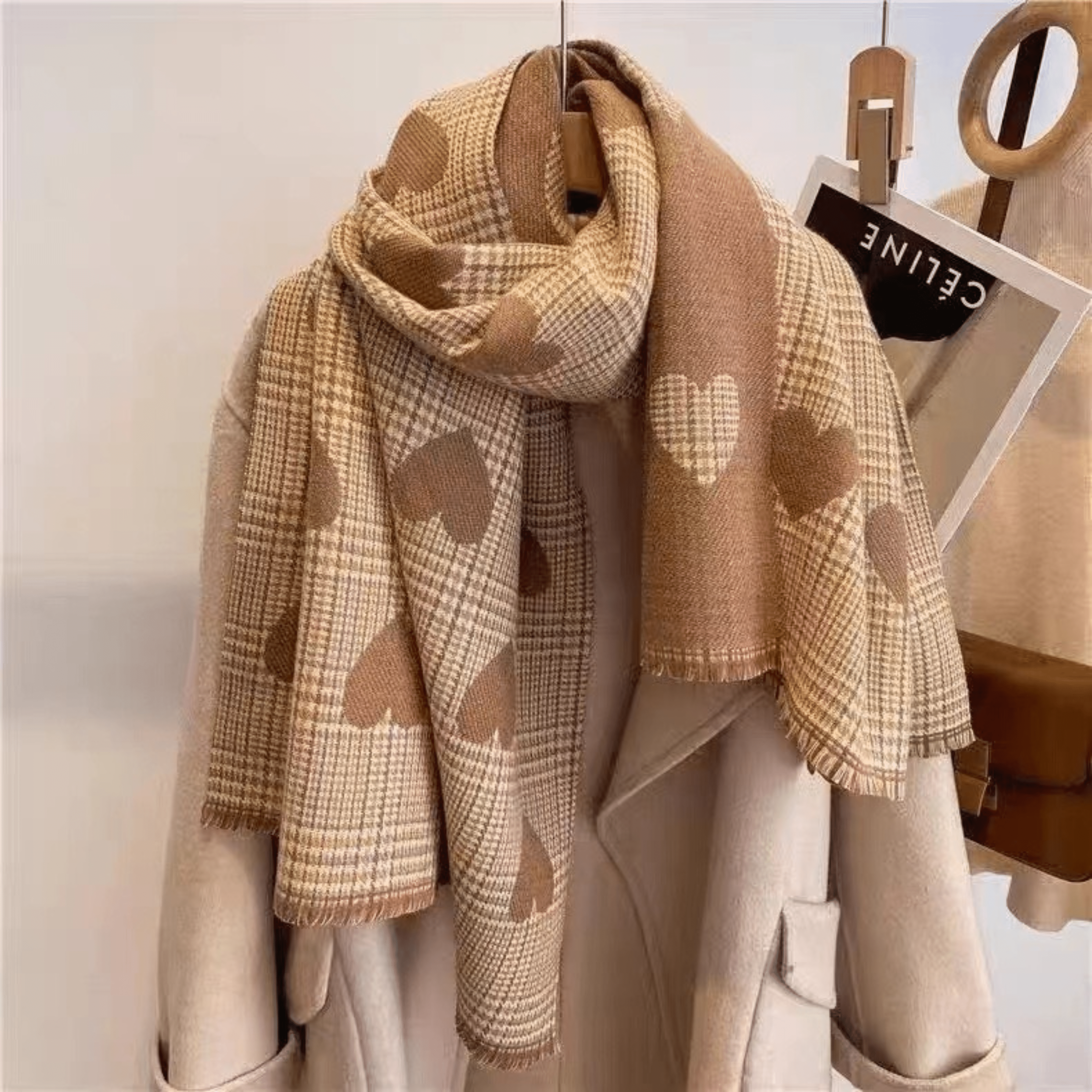Reversible Plaid Scarf with Tassels - Cozy Double-Sided Accessory for Cold Weather - We are MFEO