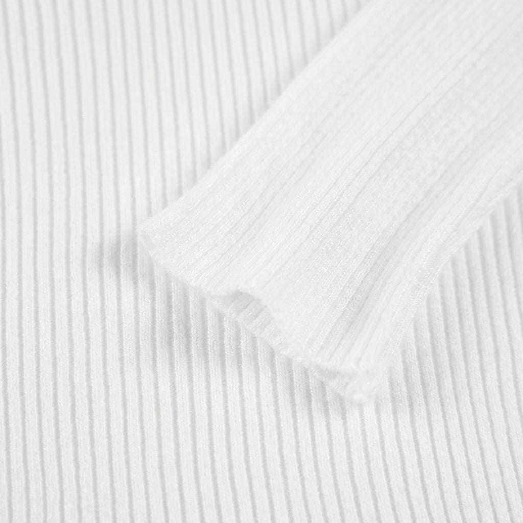 Ribbed Long Sleeve Knit Top with Mock Neck – Slim Fit for Layering and Casual Outfits - We are MFEO