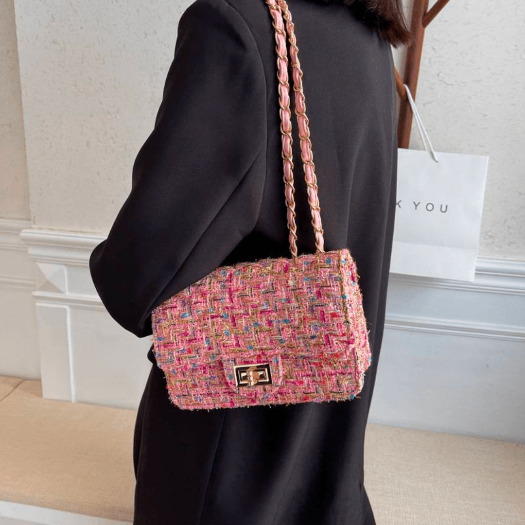 Shoulder Bag for Women – Structured Bouclé Design with Chain Strap - We are MFEO