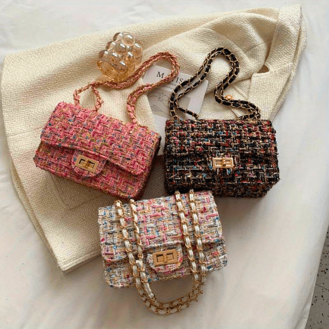 Shoulder Bag for Women – Structured Bouclé Design with Chain Strap - We are MFEO