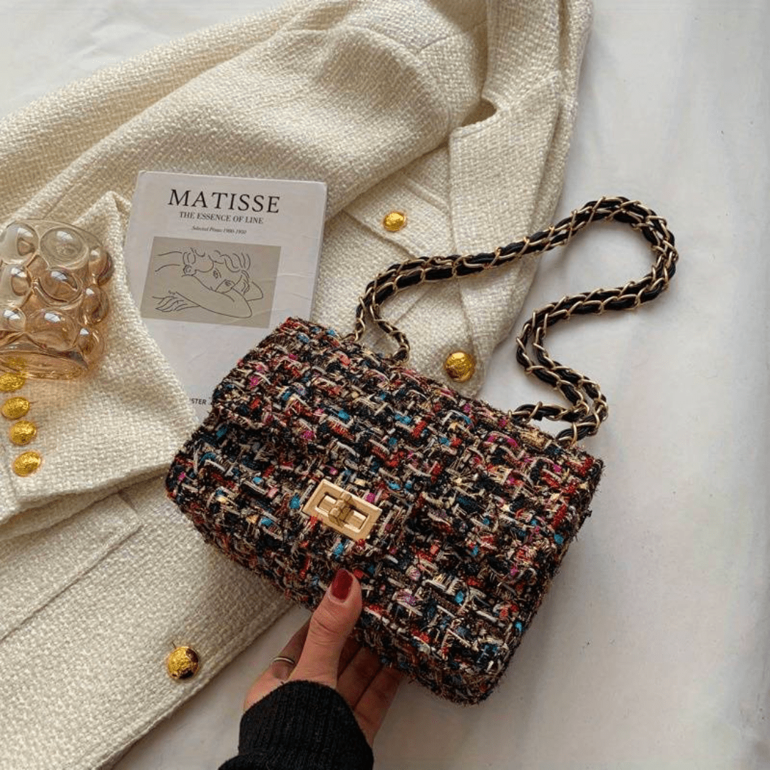 Shoulder Bag for Women – Structured Bouclé Design with Chain Strap - We are MFEO