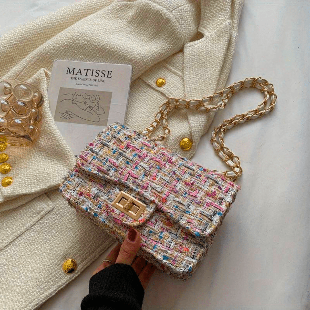 Shoulder Bag for Women – Structured Bouclé Design with Chain Strap - We are MFEO