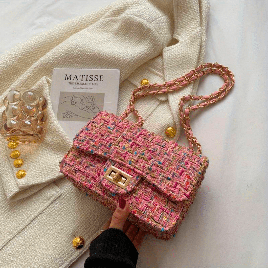 Shoulder Bag for Women – Structured Bouclé Design with Chain Strap - We are MFEO