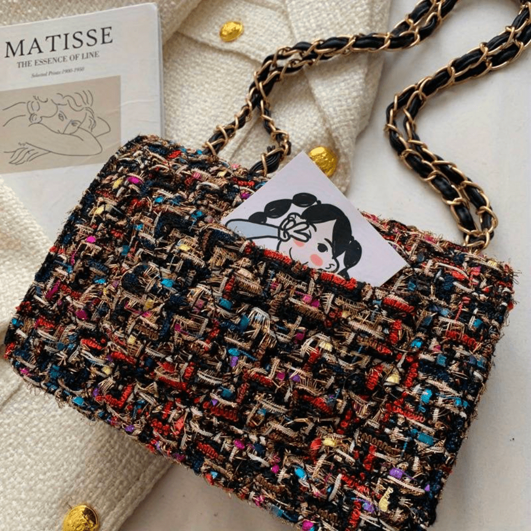 Shoulder Bag for Women – Structured Bouclé Design with Chain Strap - We are MFEO