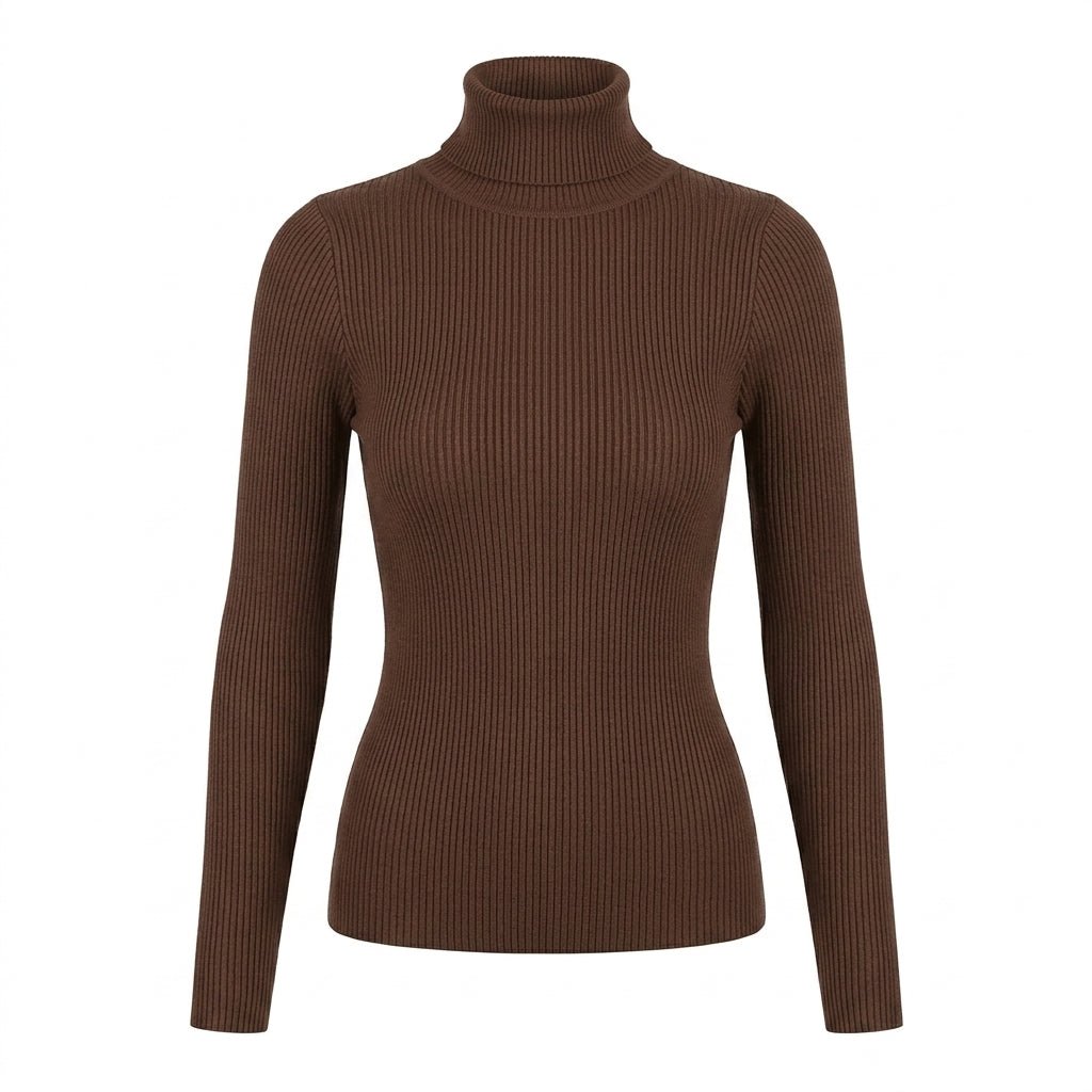 Slim Fit Turtleneck Top for Women – Comfortable Knit for Layering in Autumn/Winter - We are MFEO