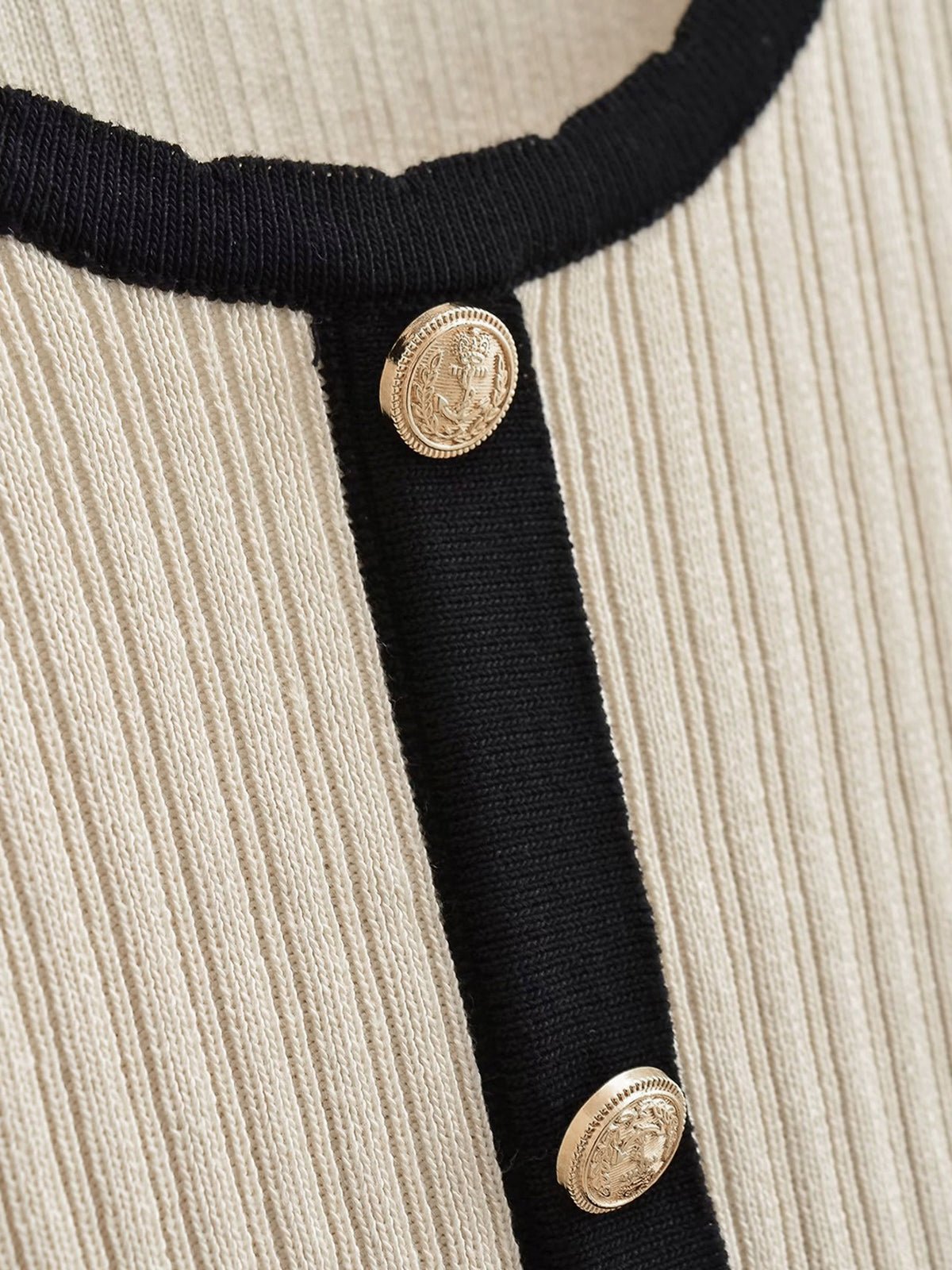 Slim Fit Vintage Cardigan for Layering – 100% Polyester Knit with Contrast Detailing - We are MFEO