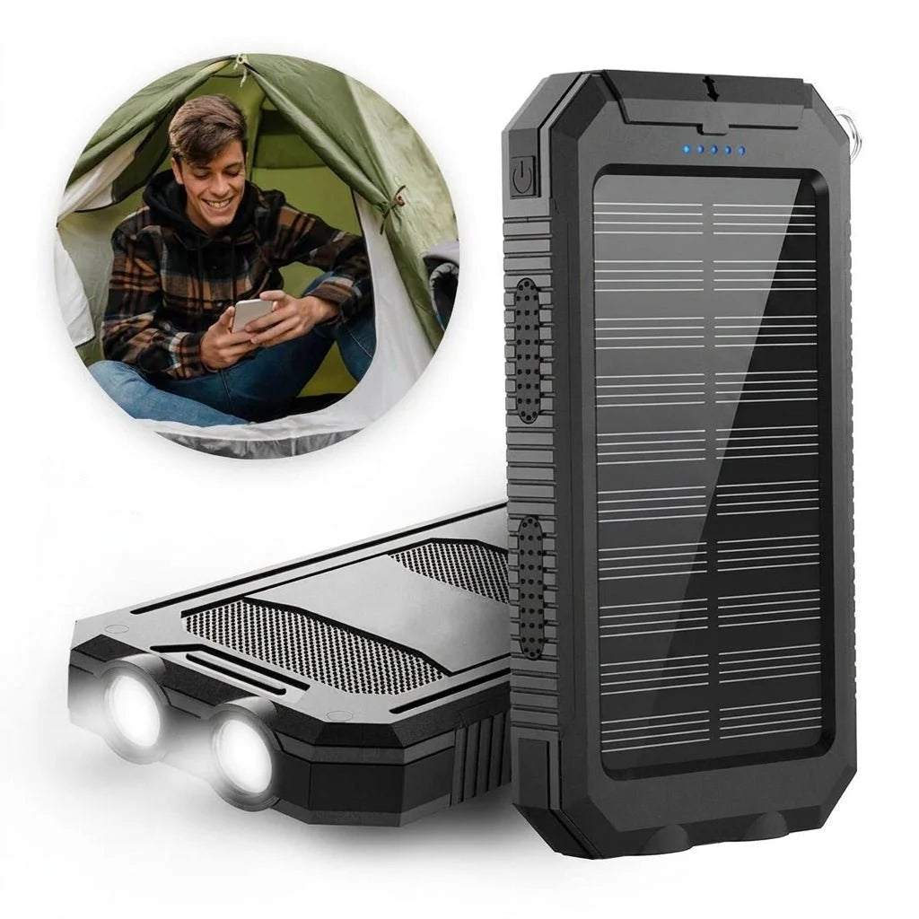 Solar Power Bank 10000mAh – Waterproof Portable Charger with Dual USB Ports for Outdoor Use - We are MFEO
