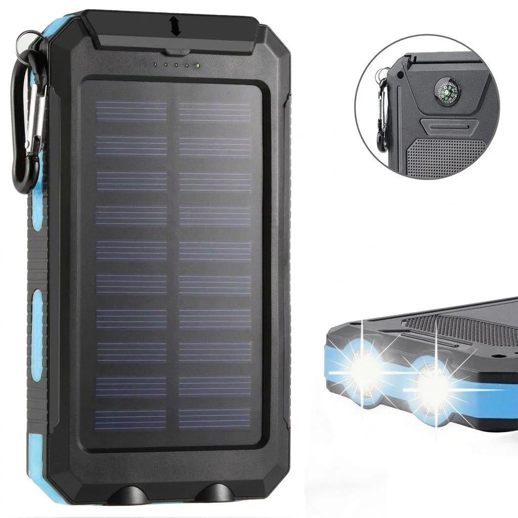 Solar Power Bank 10000mAh – Waterproof Portable Charger with Dual USB Ports for Outdoor Use - We are MFEO