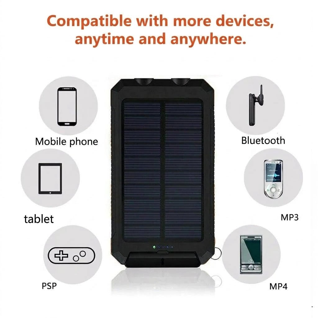 Solar Power Bank 10000mAh – Waterproof Portable Charger with Dual USB Ports for Outdoor Use - We are MFEO