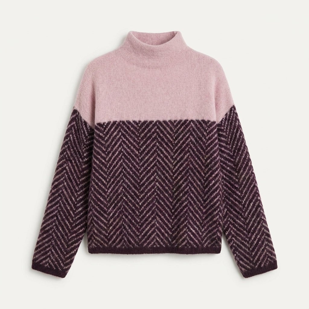 Striped Patchwork Turtleneck Sweater – Casual Autumn and Winter Layering Top - We are MFEO