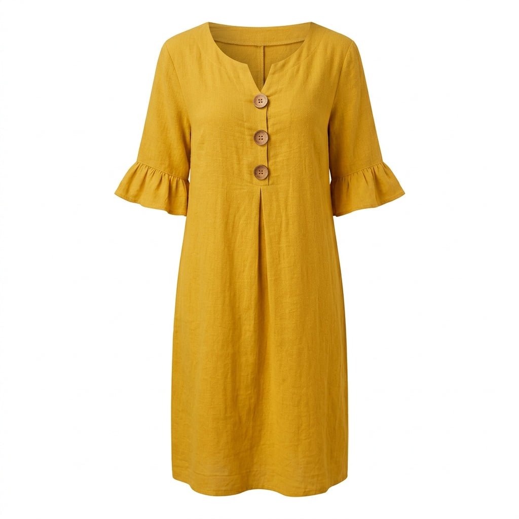 Summer Cotton Mini Dress with Flutter Sleeves – Relaxed A-Line - We are MFEO