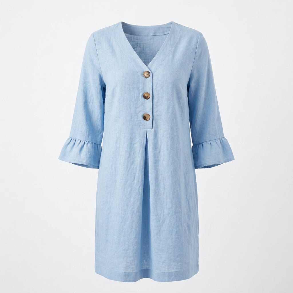 Summer Cotton Mini Dress with Flutter Sleeves – Relaxed A-Line - We are MFEO