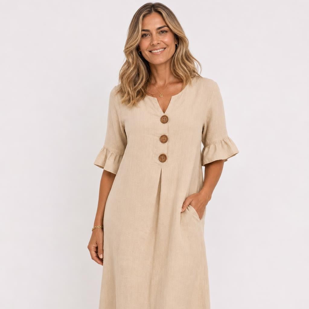 Summer Cotton Mini Dress with Flutter Sleeves – Relaxed A-Line - We are MFEO