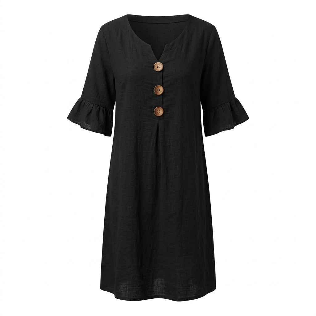 Summer Cotton Mini Dress with Flutter Sleeves – Relaxed A-Line - We are MFEO