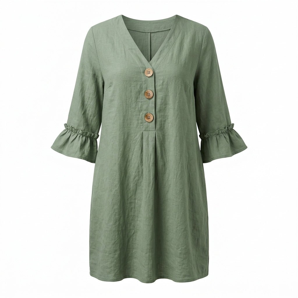 Summer Cotton Mini Dress with Flutter Sleeves – Relaxed A-Line - We are MFEO