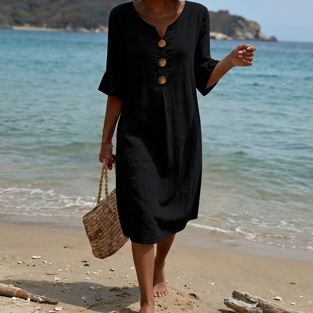 Summer Cotton Mini Dress with Flutter Sleeves – Relaxed A-Line - We are MFEO