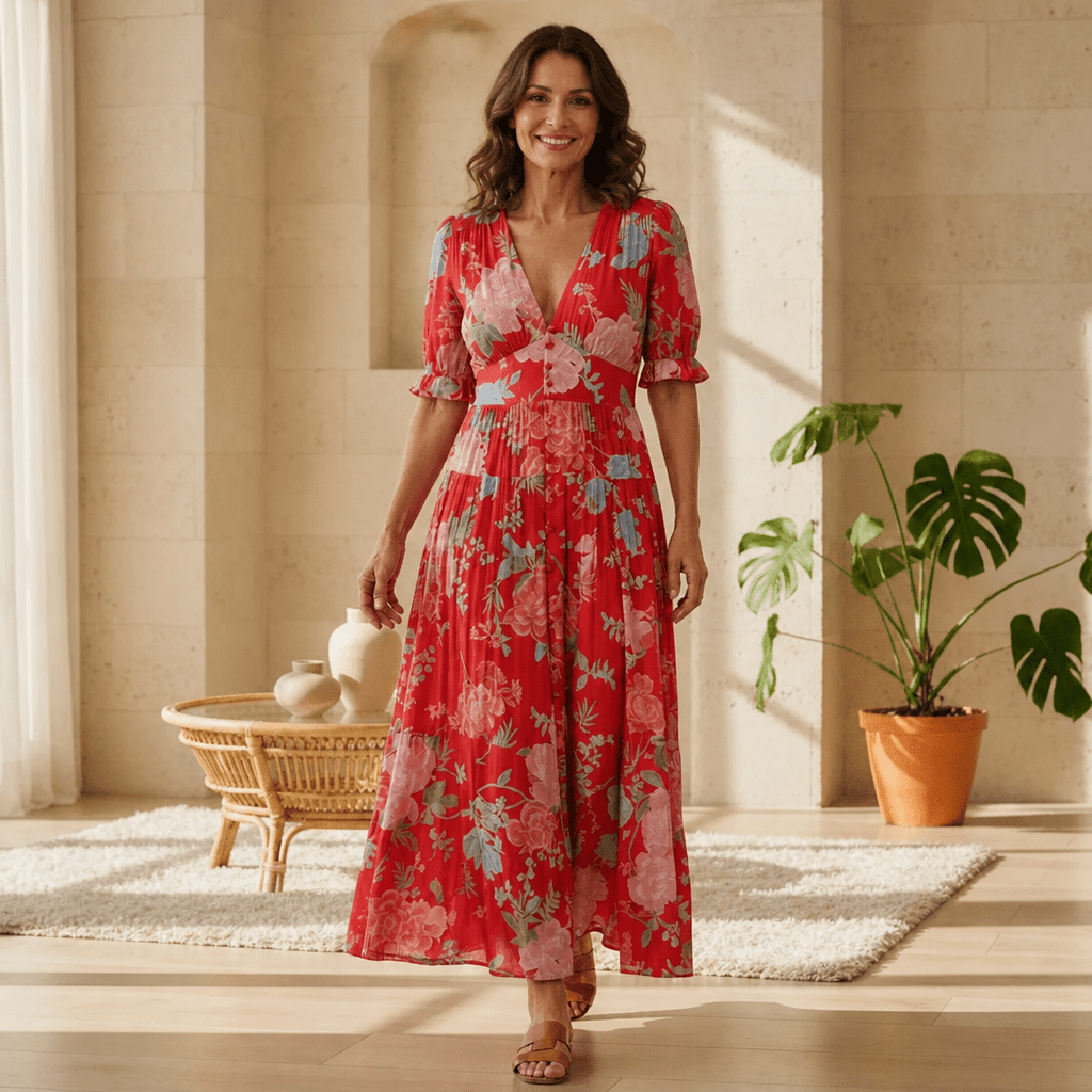 Summer Floral Dress – Lightweight Plus Size Wedding Guest Dress - We are MFEO