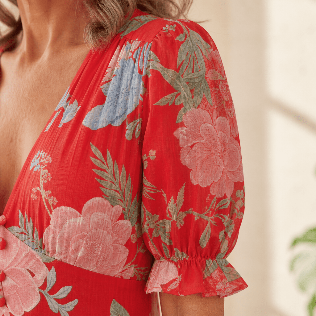 Summer Floral Dress – Lightweight Plus Size Wedding Guest Dress - We are MFEO
