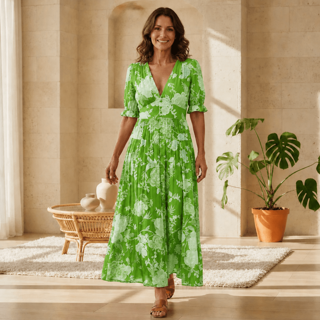 Summer Floral Dress – Lightweight Plus Size Wedding Guest Dress - We are MFEO