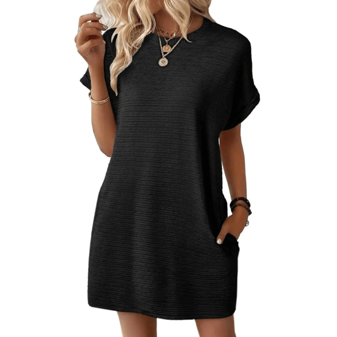 Summer T-Shirt Dress with Pockets – Casual Mini Dress for Warm Weather - We are MFEO