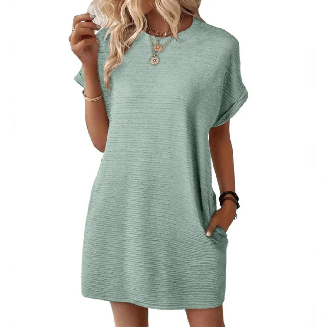 Summer T-Shirt Dress with Pockets – Casual Mini Dress for Warm Weather - We are MFEO