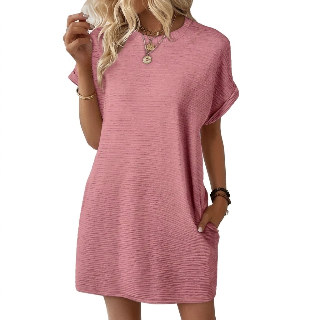 Summer T-Shirt Dress with Pockets – Casual Mini Dress for Warm Weather - We are MFEO