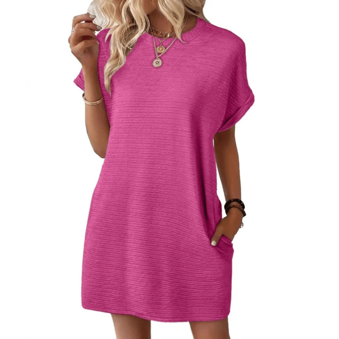 Summer T-Shirt Dress with Pockets – Casual Mini Dress for Warm Weather - We are MFEO