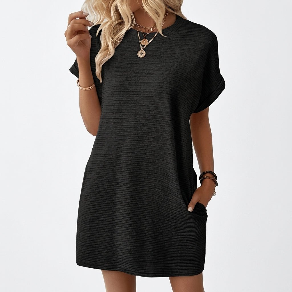 Summer T-Shirt Dress with Pockets – Casual Mini Dress for Warm Weather - We are MFEO
